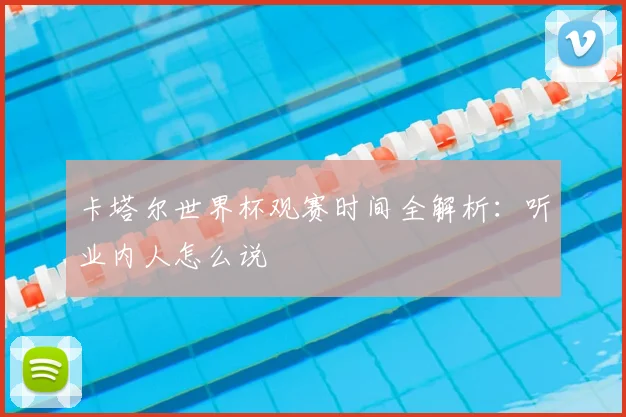 卡塔尔世界杯观赛时间全解析：听业内人怎么说